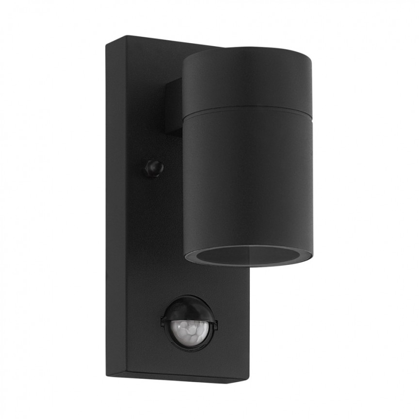 Aplica cu senzor de miscare pentru iluminat exterior design modern, IP44 RIGA 5 negru 99571 EL, Aplice de exterior moderne, LED⭐ lampi de perete pentru iluminat exterior terasa casa si gradina.✅Design decorativ!❤️Promotii❗ ➽www.evalight.ro. Alege corpuri de iluminat exterior rezistente la apa tip spoturi aplicate pt perete sau tavan, metalice, abajur din sticla cu decor ornamental, bec LED si lumina ambientala, ieftine si de lux, calitate deosebita la cel mai bun pret. a