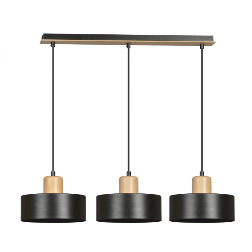 Lustra cu Pendule moderna design scandinav TORIN 3 negru/lemn, Corpuri de iluminat interior, moderne⭐ modele lustre interior pentru living, dormitor, bucatarie, baie.✅DeSiGn decorativ de lux!❤️Promotii lampi❗ ➽www.evalight.ro. Alege Corpuri de iluminat interior elegante in stil modern, suspendate sau aplicate de tavan si perete, ieftine de calitate deosebita la cel mai bun pret.
 a