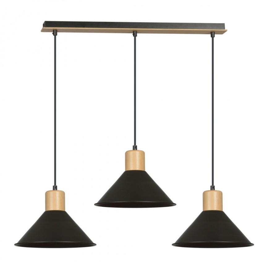 Lustra cu Pendule moderna design scandinav ROWEN negru/lemn, Lustre moderne, LED⭐ modele elegante ieftine si de lux pentru living dormitor, bucatarie si sufragerie.✅DeSiGn decorativ unic!❤️Promotii lampi❗ Magazin online➽ www.evalight.ro. Oferte NOI la corpuri de iluminat pt interior suspendate de tip suspensii, aplicate de tavan sau perete, stil modern retro sau vintage, lustre cu cristale, abajur material textil, lemn, metal, sticla, becuri Edison sau LED, calitate deosebita la cel mai bun pret. a