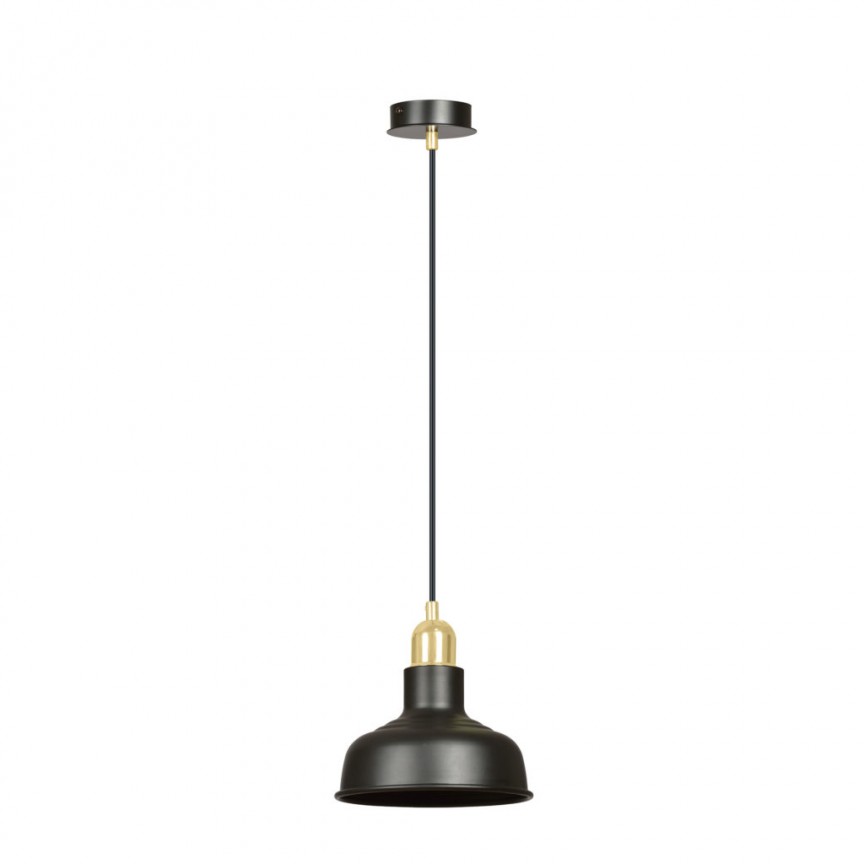 Pendul metalic design modern IBOR negru/auriu, Pendule / Lustre suspendate moderne, LED⭐ modele elegante pentru bucatarie, living dormitor.✅DeSiGn decorativ unic!❤️Promotii lampi❗ ➽www.evalight.ro. Alege corpuri de iluminat suspendate pt interior stil modern, suspensii de tip pendule cu cristale, abajur material textil, lemn, metal, sticla, bec tip lumanare Edison sau LED, ieftine si de lux, calitate deosebita la cel mai bun pret. a