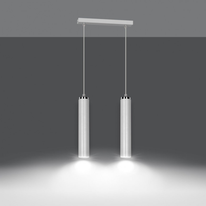 Lustra moderna cu pendule tip spot stil minimalist LUNA 2 alba, Pendule / Lustre suspendate moderne, LED⭐ modele elegante pentru bucatarie, living dormitor.✅DeSiGn decorativ unic!❤️Promotii lampi❗ ➽www.evalight.ro. Alege corpuri de iluminat suspendate pt interior stil modern, suspensii de tip pendule cu cristale, abajur material textil, lemn, metal, sticla, bec tip lumanare Edison sau LED, ieftine si de lux, calitate deosebita la cel mai bun pret. a