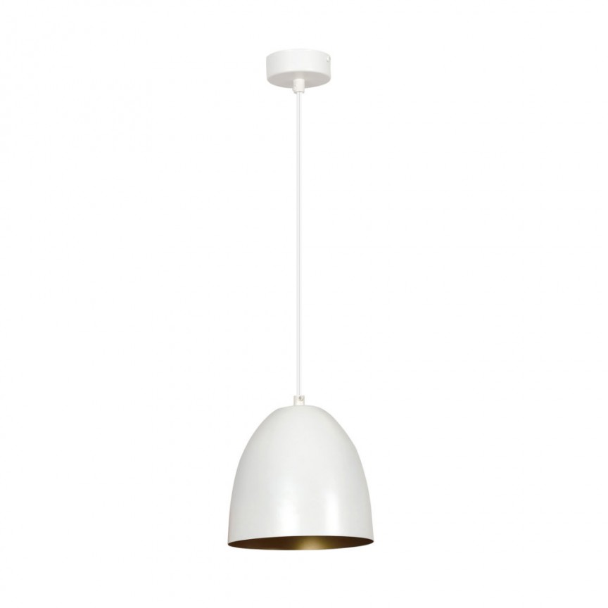 Pendul metalic stil industrial LENOX 1 alb/auriu, Pendule / Lustre suspendate moderne, LED⭐ modele elegante pentru bucatarie, living dormitor.✅DeSiGn decorativ unic!❤️Promotii lampi❗ ➽www.evalight.ro. Alege corpuri de iluminat suspendate pt interior stil modern, suspensii de tip pendule cu cristale, abajur material textil, lemn, metal, sticla, bec tip lumanare Edison sau LED, ieftine si de lux, calitate deosebita la cel mai bun pret. a