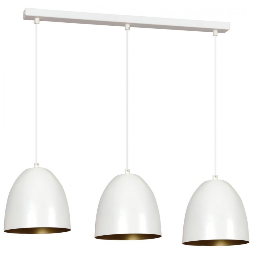 Lustra cu pendule metalice stil industrial LENOX 3 alb/auriu, Pendule / Lustre suspendate moderne, LED⭐ modele elegante pentru bucatarie, living dormitor.✅DeSiGn decorativ unic!❤️Promotii lampi❗ ➽www.evalight.ro. Alege corpuri de iluminat suspendate pt interior stil modern, suspensii de tip pendule cu cristale, abajur material textil, lemn, metal, sticla, bec tip lumanare Edison sau LED, ieftine si de lux, calitate deosebita la cel mai bun pret. a