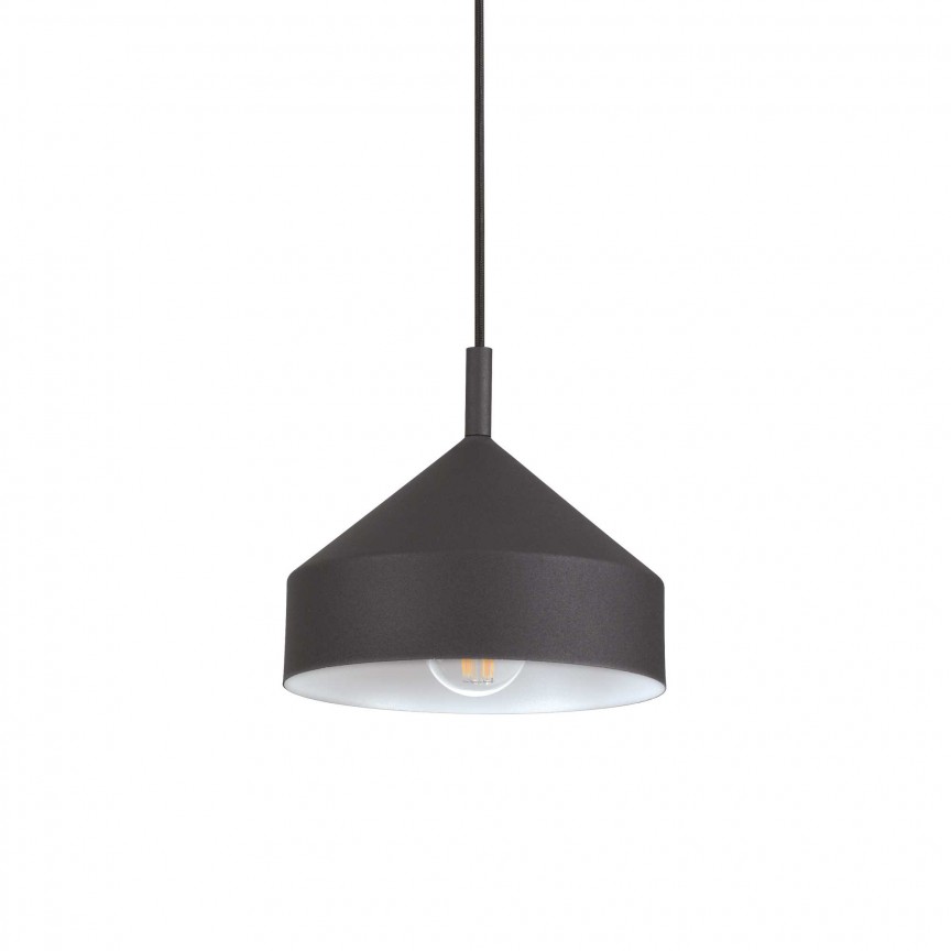 Lustra, Pendul metalic YURTA SP1 D21 NERO, Pendule / Lustre suspendate moderne, LED⭐ modele elegante pentru bucatarie, living dormitor.✅DeSiGn decorativ unic!❤️Promotii lampi❗ ➽www.evalight.ro. Alege corpuri de iluminat suspendate pt interior stil modern, suspensii de tip pendule cu cristale, abajur material textil, lemn, metal, sticla, bec tip lumanare Edison sau LED, ieftine si de lux, calitate deosebita la cel mai bun pret. a