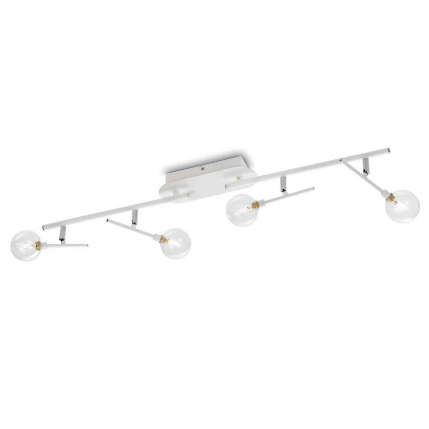 Lustra moderna cu 4 spoturi directionabile MARACAS PL4 BIANCO, Plafoniere cu spoturi, LED⭐ modele moderne corpuri de iluminat tip spoturi aplicate pe tavan sau perete.✅Design decorativ unic!❤️Promotii lampi❗ ➽ www.evalight.ro. Alege lustre de iluminat interior tip plafoniere si aplice cu 4 spoturi pe bara cu lumina LED si directie reglabila pentru living, dormitor, bucatarie, baie, hol, camera copii, calitate de lux la cel mai bun pret. a