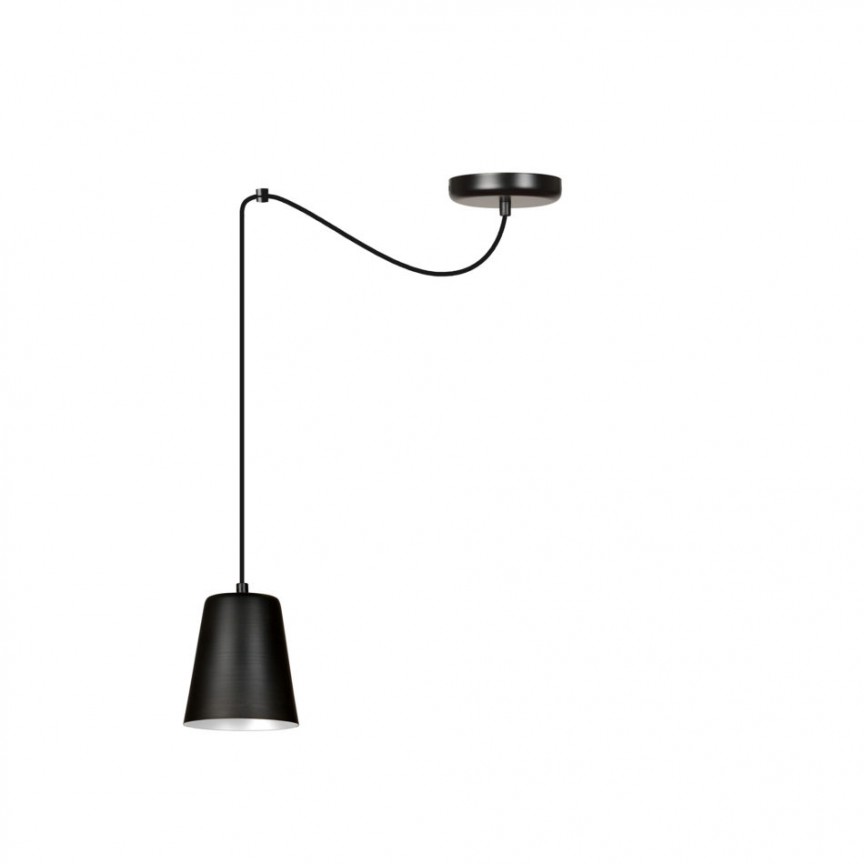 Pendul metalic design modern LINK 1 negru/alb, Pendule / Lustre suspendate moderne, LED⭐ modele elegante pentru bucatarie, living dormitor.✅DeSiGn decorativ unic!❤️Promotii lampi❗ ➽www.evalight.ro. Alege corpuri de iluminat suspendate pt interior stil modern, suspensii de tip pendule cu cristale, abajur material textil, lemn, metal, sticla, bec tip lumanare Edison sau LED, ieftine si de lux, calitate deosebita la cel mai bun pret. a