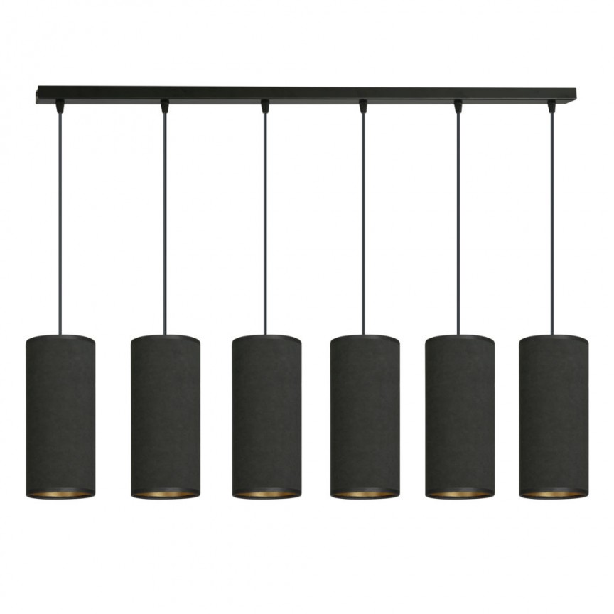 Lustra cu pendule moderne BENTE 6 negru, Pendule / Lustre suspendate moderne, LED⭐ modele elegante pentru bucatarie, living dormitor.✅DeSiGn decorativ unic!❤️Promotii lampi❗ ➽www.evalight.ro. Alege corpuri de iluminat suspendate pt interior stil modern, suspensii de tip pendule cu cristale, abajur material textil, lemn, metal, sticla, bec tip lumanare Edison sau LED, ieftine si de lux, calitate deosebita la cel mai bun pret. a