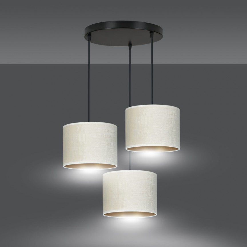 Lustra suspendata moderna design elegant HILDE 3 alba, Candelabre si Lustre moderne elegante⭐ modele clasice de lux pentru living, bucatarie si dormitor.✅ DeSiGn actual Top 2020!❤️Promotii lampi❗ ➽ www.evalight.ro. Oferte corpuri de iluminat suspendate pt camere de interior (înalte), suspensii (lungi) de tip lustre si candelabre, pendule decorative stil modern, clasic, rustic, baroc, scandinav, retro sau vintage, aplicate pe perete sau de tavan, cu cristale, abajur din material textil, lemn, metal, sticla, bec Edison sau LED, ieftine de calitate deosebita la cel mai bun pret. a