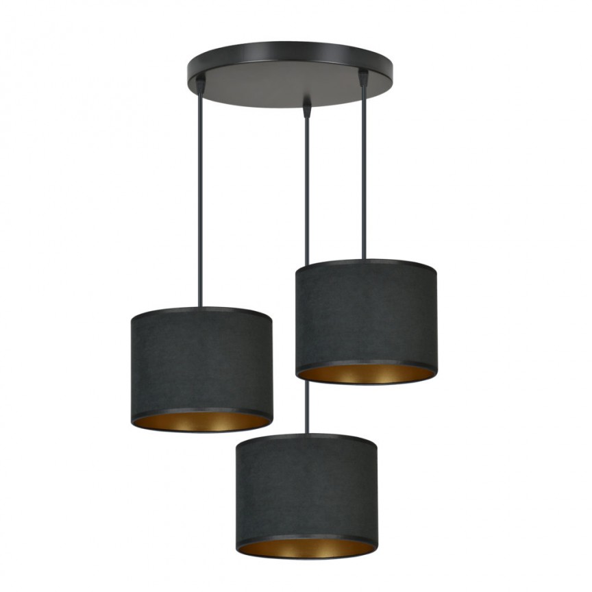 Lustra suspendata moderna design elegant HILDE 3 negru, Candelabre si Lustre moderne elegante⭐ modele clasice de lux pentru living, bucatarie si dormitor.✅ DeSiGn actual Top 2020!❤️Promotii lampi❗ ➽ www.evalight.ro. Oferte corpuri de iluminat suspendate pt camere de interior (înalte), suspensii (lungi) de tip lustre si candelabre, pendule decorative stil modern, clasic, rustic, baroc, scandinav, retro sau vintage, aplicate pe perete sau de tavan, cu cristale, abajur din material textil, lemn, metal, sticla, bec Edison sau LED, ieftine de calitate deosebita la cel mai bun pret. a