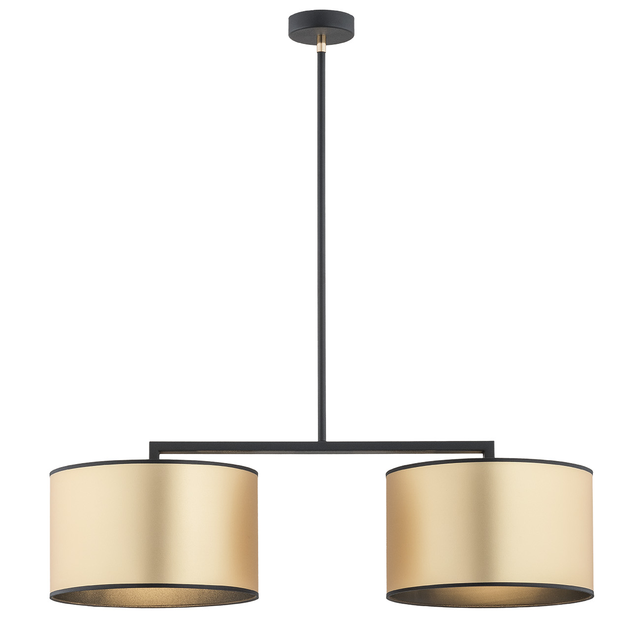 Lustra suspendata moderna KARIN 2L negru/auriu, Candelabre si Lustre moderne elegante⭐ modele clasice de lux pentru living, bucatarie si dormitor.✅ DeSiGn actual Top 2020!❤️Promotii lampi❗ ➽ www.evalight.ro. Oferte corpuri de iluminat suspendate pt camere de interior (înalte), suspensii (lungi) de tip lustre si candelabre, pendule decorative stil modern, clasic, rustic, baroc, scandinav, retro sau vintage, aplicate pe perete sau de tavan, cu cristale, abajur din material textil, lemn, metal, sticla, bec Edison sau LED, ieftine de calitate deosebita la cel mai bun pret. a