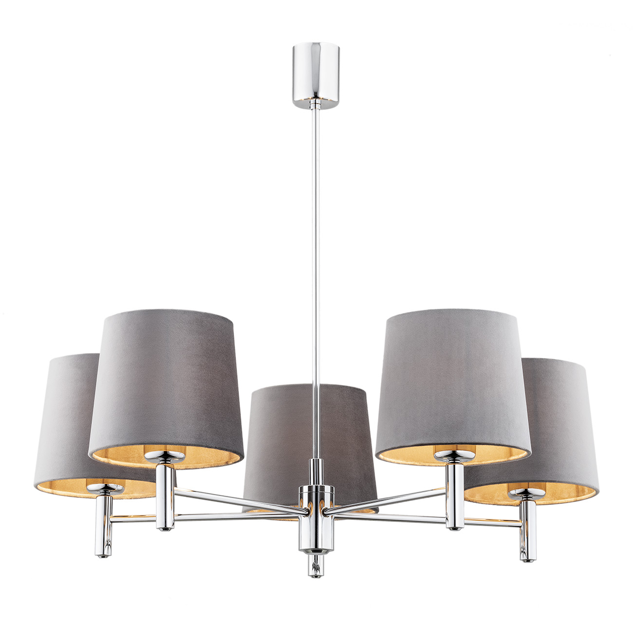 Candelabru modern design elegant BOLZANO 5L gri, Candelabre si Lustre moderne⭐ modele elegante de lux pentru dormitor living, bucatarie.✅DeSiGn decorativ unic!❤️Promotii lampi❗ ➽www.evalight.ro. Alege corpuri de iluminat suspendate pt interior stil modern, suspensii de tip pendule cu cristale, abajur material textil, lemn, metal, sticla, bec tip lumanare Edison sau LED, ieftine de calitate deosebita la cel mai bun pret.

 a