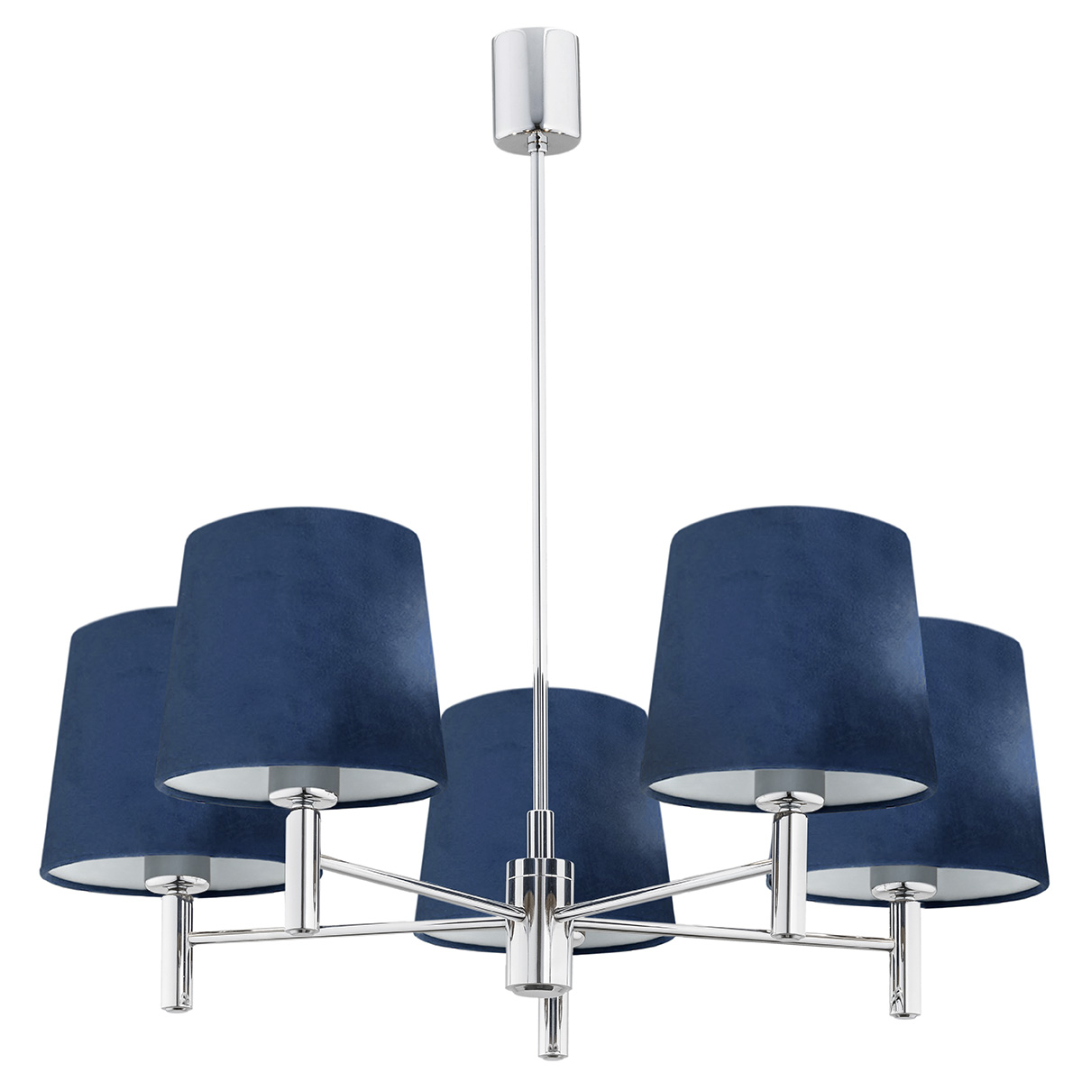 Candelabru modern design elegant BOLZANO 5L bleumarin, Candelabre si Lustre moderne⭐ modele elegante de lux pentru dormitor living, bucatarie.✅DeSiGn decorativ unic!❤️Promotii lampi❗ ➽www.evalight.ro. Alege corpuri de iluminat suspendate pt interior stil modern, suspensii de tip pendule cu cristale, abajur material textil, lemn, metal, sticla, bec tip lumanare Edison sau LED, ieftine de calitate deosebita la cel mai bun pret.

 a