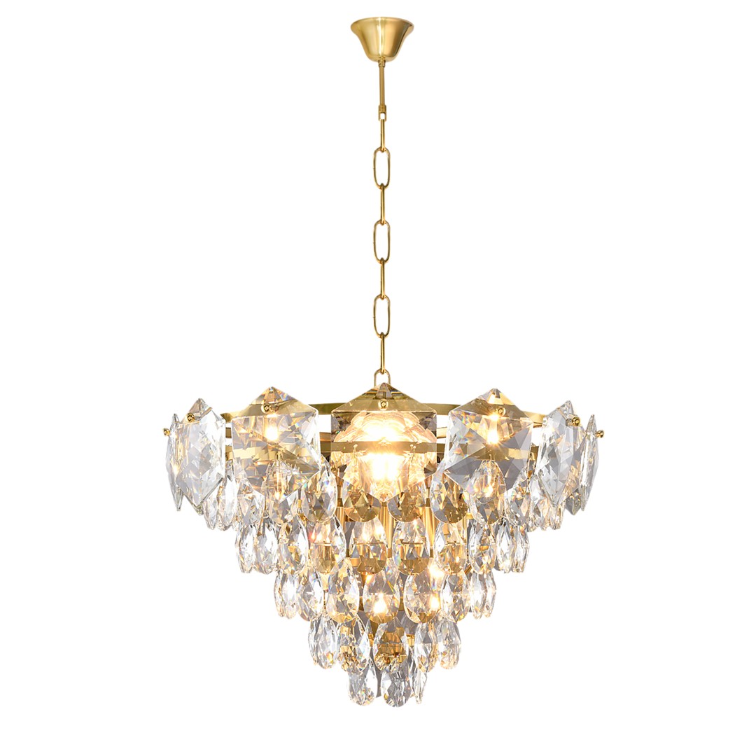 Lustra deosebita design elegant SELENA GOLD, Candelabre si Lustre moderne⭐ modele elegante de lux pentru dormitor living, bucatarie.✅DeSiGn decorativ unic!❤️Promotii lampi❗ ➽www.evalight.ro. Alege corpuri de iluminat suspendate pt interior stil modern, suspensii de tip pendule cu cristale, abajur material textil, lemn, metal, sticla, bec tip lumanare Edison sau LED, ieftine de calitate deosebita la cel mai bun pret.

 a