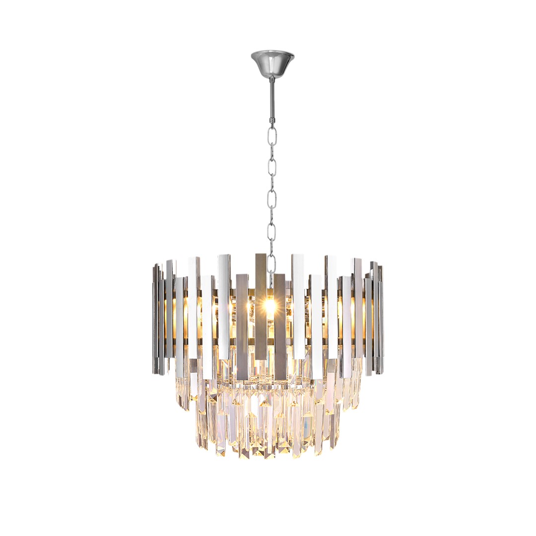 Lustra deosebita design lux ASPEN CHROME MLG-ML5996, Candelabre si Lustre moderne⭐ modele elegante de lux pentru dormitor living, bucatarie.✅DeSiGn decorativ unic!❤️Promotii lampi❗ ➽www.evalight.ro. Alege corpuri de iluminat suspendate pt interior stil modern, suspensii de tip pendule cu cristale, abajur material textil, lemn, metal, sticla, bec tip lumanare Edison sau LED, ieftine de calitate deosebita la cel mai bun pret.

 a