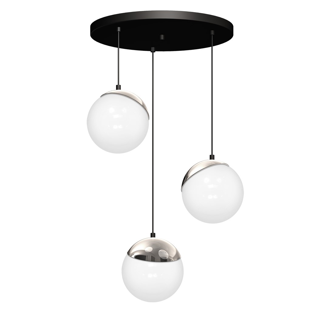 Lustra aplicata cu 3 pendule design modern SFERA crom, negru MLG-MLP8884, Candelabre si Lustre moderne elegante⭐ modele clasice de lux pentru living, bucatarie si dormitor.✅ DeSiGn actual Top 2020!❤️Promotii lampi❗ ➽ www.evalight.ro. Oferte corpuri de iluminat suspendate pt camere de interior (înalte), suspensii (lungi) de tip lustre si candelabre, pendule decorative stil modern, clasic, rustic, baroc, scandinav, retro sau vintage, aplicate pe perete sau de tavan, cu cristale, abajur din material textil, lemn, metal, sticla, bec Edison sau LED, ieftine de calitate deosebita la cel mai bun pret. a