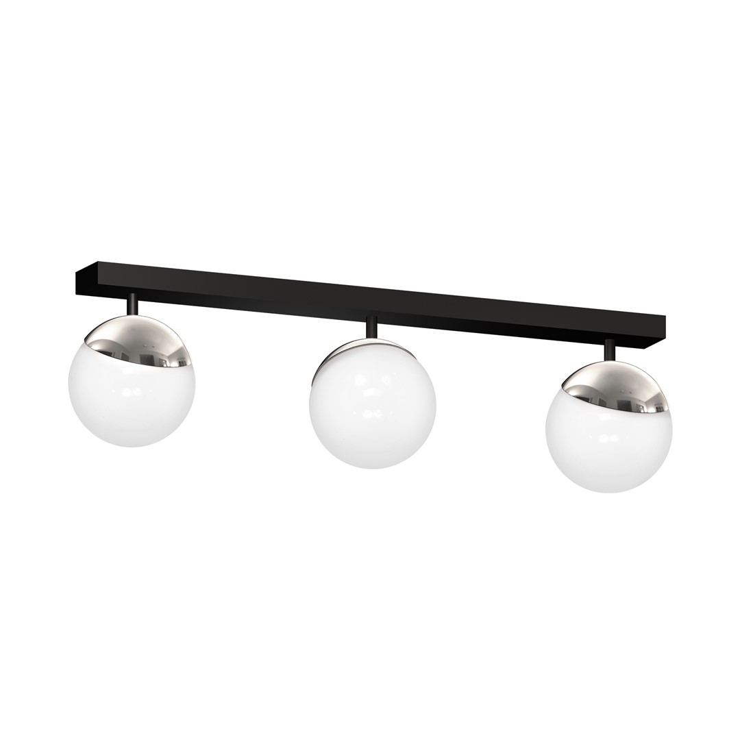 Lustra aplicata cu 3 spoturi design modern SFERA negru, crom MLG-MLP8873, Plafoniere cu spoturi, LED⭐ modele moderne corpuri de iluminat tip spoturi aplicate pe tavan sau perete.✅Design decorativ 2022!❤️Promotii lampi❗ ➽ www.evalight.ro. Alege lustre de iluminat interior tip plafoniere si aplice cu 3 spoturi pe bara cu lumina LED si directie reglabila pentru living, dormitor, bucatarie, baie, hol, camera copii, calitate de lux la cel mai bun pret. a