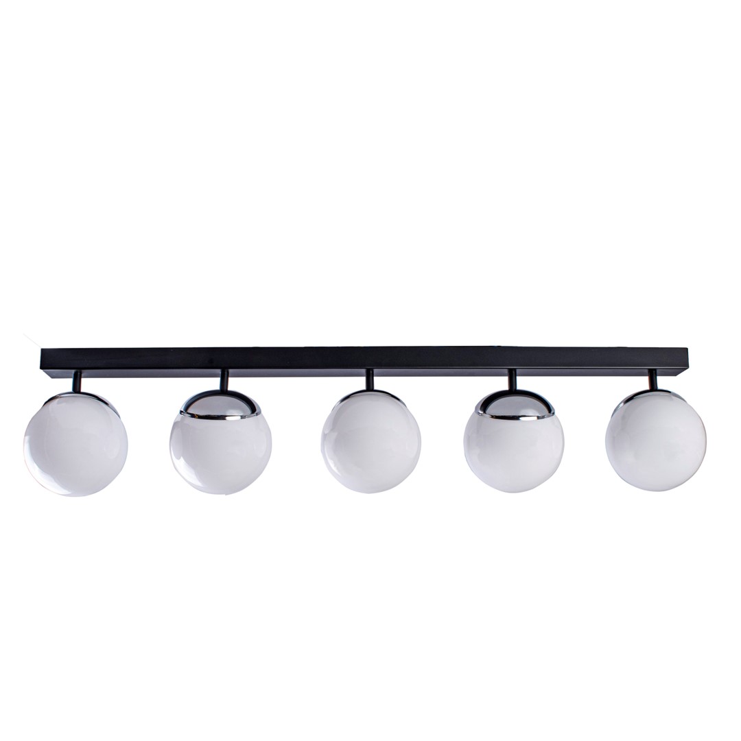 Lustra aplicata cu 5 spoturi design modern SFERA negru, crom MLG-MLP8875, Lustre cu spoturi, LED⭐ modele moderne corpuri de iluminat tip spoturi aplicate pe tavan sau perete.✅Design decorativ 2022!❤️Promotii lampi❗ ➽ www.evalight.ro. Alege lustre de iluminat interior tip plafoniere si aplice cu 5 sau 6 spoturi pe bara cu lumina LED si directie reglabila pentru living, dormitor, bucatarie, baie, hol, camera copii, calitate de lux la cel mai bun pret. a