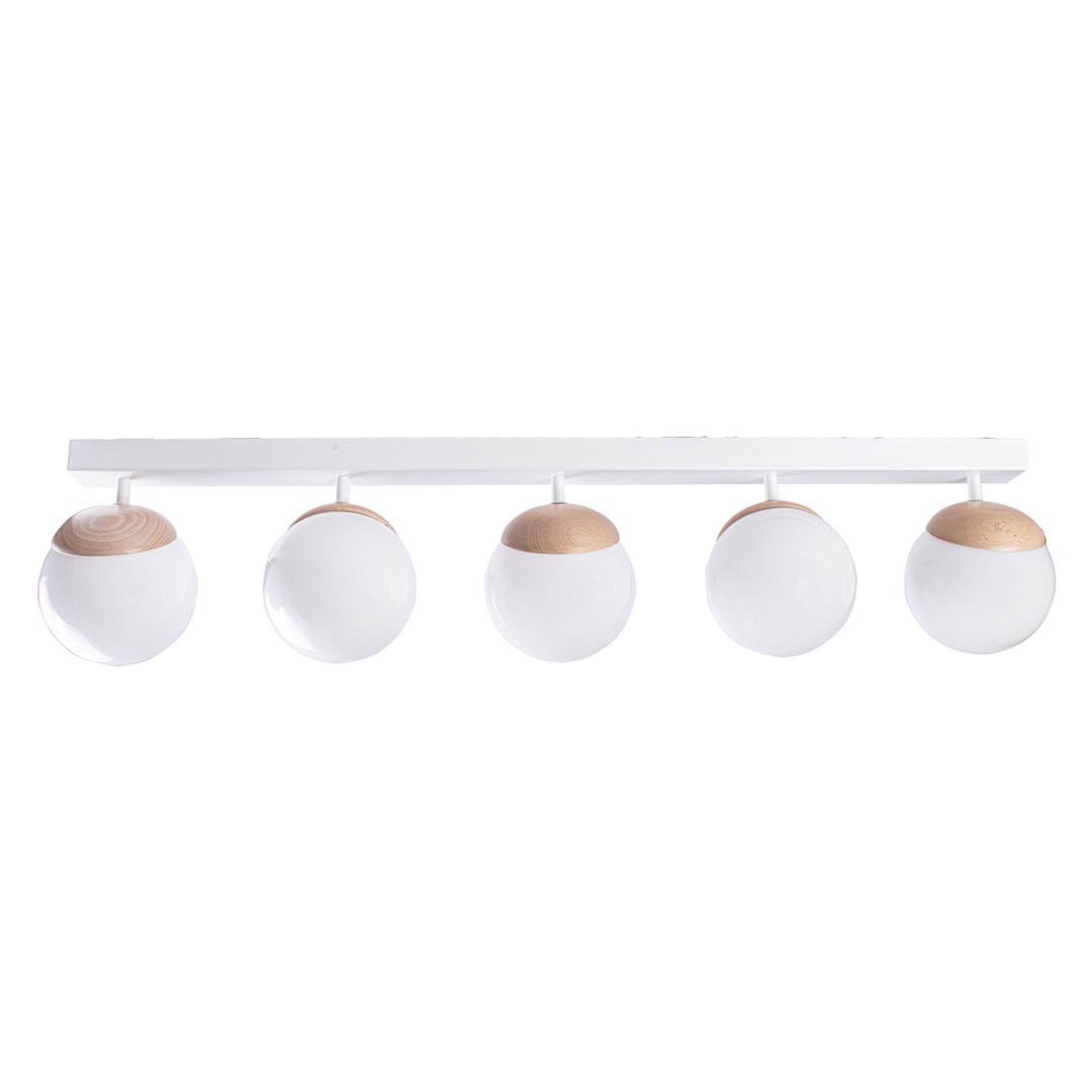 Lustra aplicata cu 5 spoturi design modern SFERA lemn, alb MLG-MLP5428, Lustre cu spoturi, LED⭐ modele moderne corpuri de iluminat tip spoturi aplicate pe tavan sau perete.✅Design decorativ 2022!❤️Promotii lampi❗ ➽ www.evalight.ro. Alege lustre de iluminat interior tip plafoniere si aplice cu 5 sau 6 spoturi pe bara cu lumina LED si directie reglabila pentru living, dormitor, bucatarie, baie, hol, camera copii, calitate de lux la cel mai bun pret. a