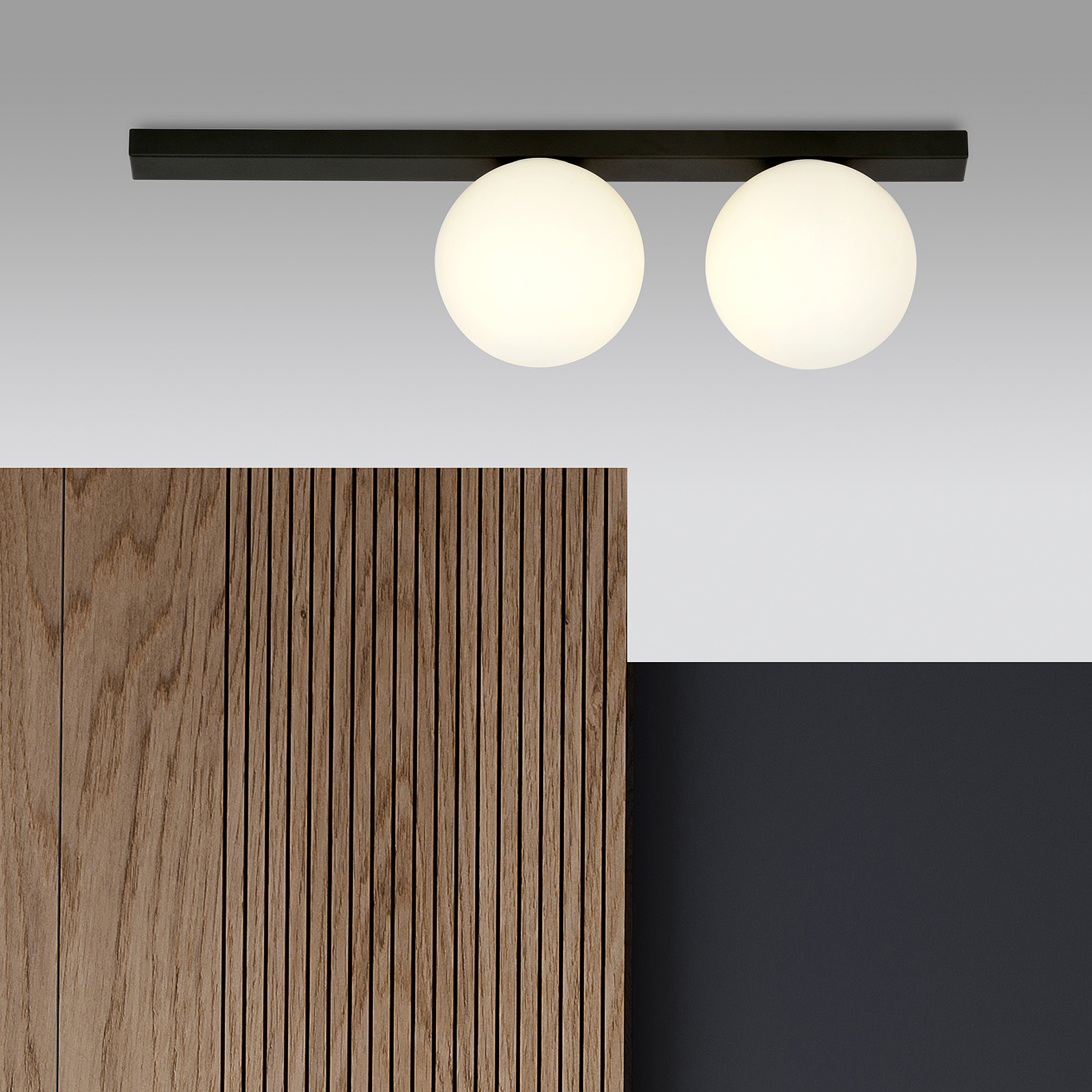 Lustra aplicata design modern minimalist FIT 2 BLACK/OPAL, Aplice aplicate perete sau tavan cu spoturi, LED⭐ modele moderne corpuri de iluminat tip spoturi pe bara.✅Design decorativ unic!❤️Promotii lampi❗ ➽ www.evalight.ro. Alege aplice de iluminat interior, lustre si plafoniere cu 2 spoturi cu lumina LED si directie reglabila, spot orientabil cu intrerupator, simple si ieftine de calitate la cel mai bun pret. a