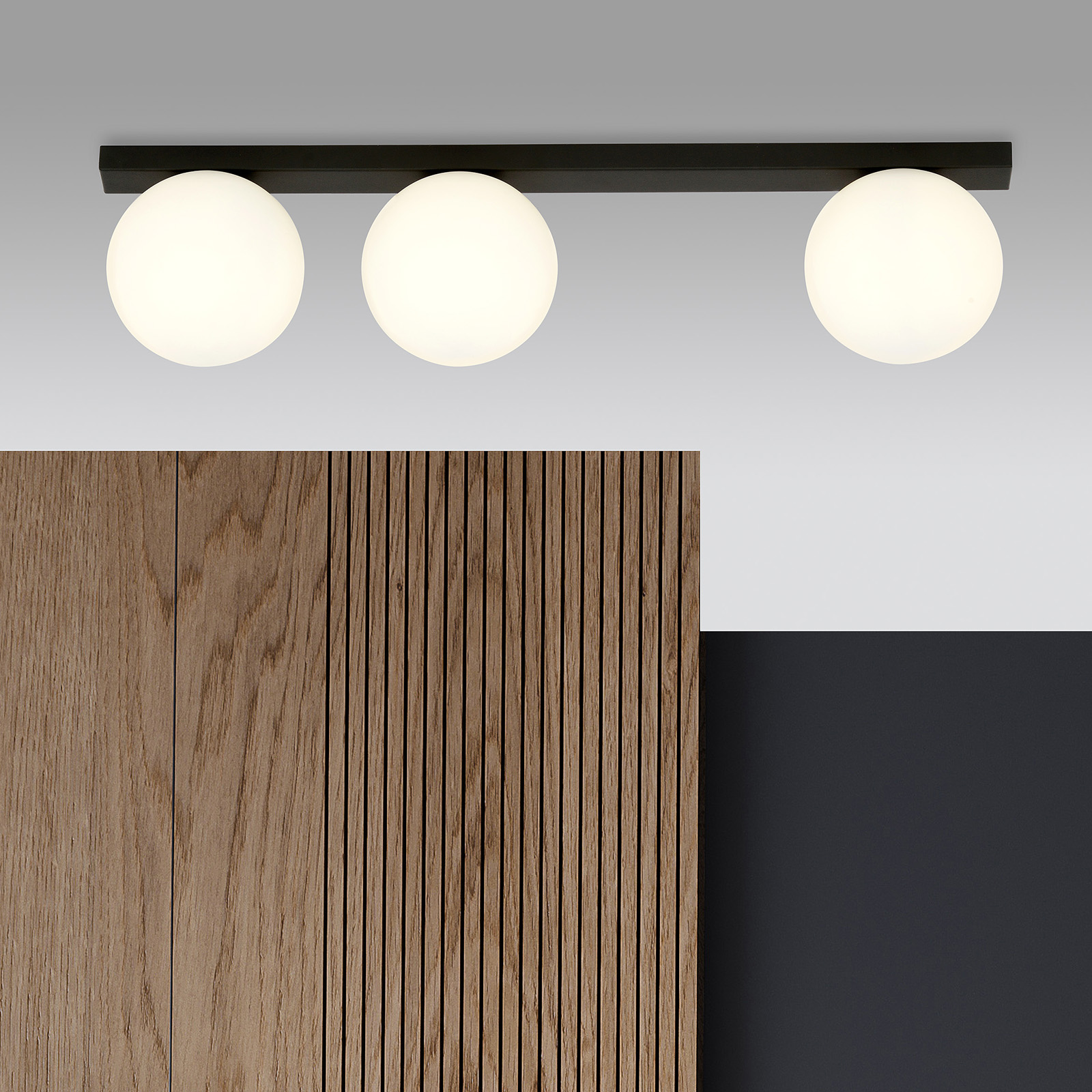 Lustra aplicata design modern minimalist FIT 3 BLACK/OPAL, Plafoniere cu spoturi, LED⭐ modele moderne corpuri de iluminat tip spoturi aplicate pe tavan sau perete.✅Design decorativ 2022!❤️Promotii lampi❗ ➽ www.evalight.ro. Alege lustre de iluminat interior tip plafoniere si aplice cu 3 spoturi pe bara cu lumina LED si directie reglabila pentru living, dormitor, bucatarie, baie, hol, camera copii, calitate de lux la cel mai bun pret. a