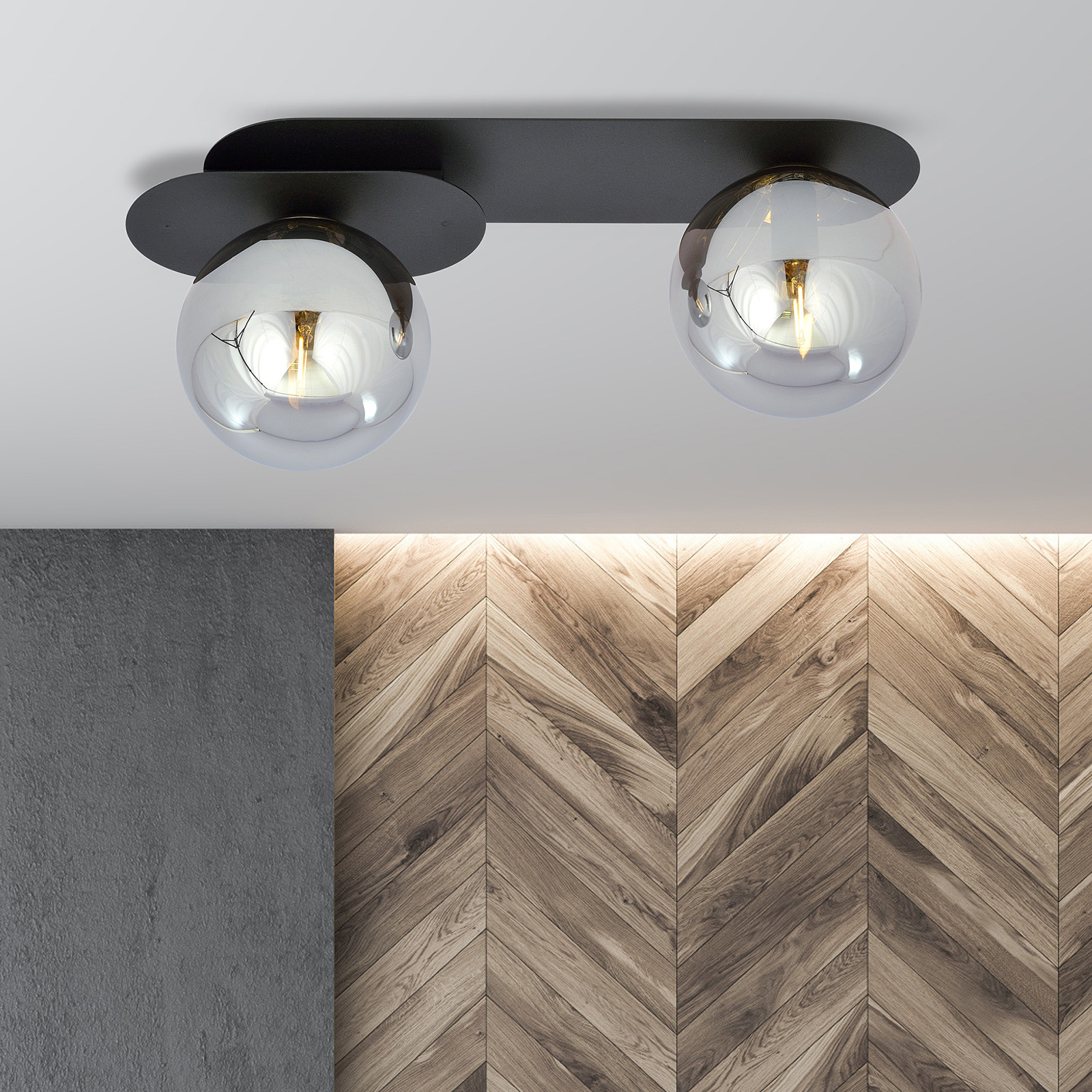 Lustra aplicata design minimalist PLAZA 2 BLACK/GRAFIT, Corpuri de iluminat interior, moderne⭐ modele lustre interior pentru living, dormitor, bucatarie, baie.✅DeSiGn decorativ de lux!❤️Promotii lampi❗ ➽www.evalight.ro. Alege Corpuri de iluminat interior elegante in stil modern, suspendate sau aplicate de tavan si perete, ieftine de calitate deosebita la cel mai bun pret.
 a