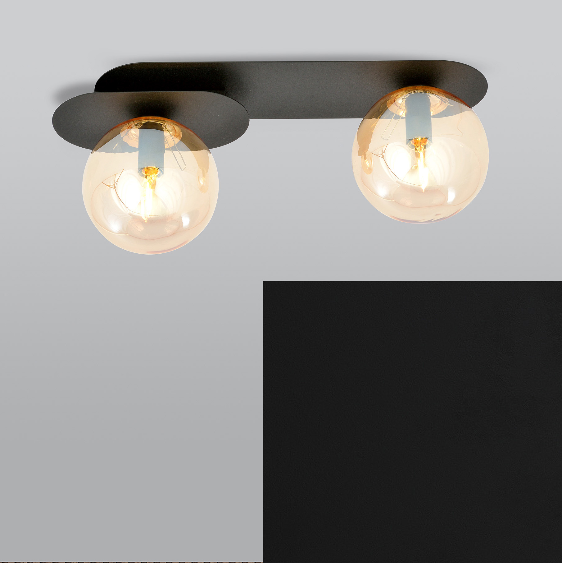 Lustra aplicata design minimalist PLAZA 2 NEGRU/ MIERE, Aplice aplicate perete sau tavan cu spoturi, LED⭐ modele moderne corpuri de iluminat tip spoturi pe bara.✅Design decorativ unic!❤️Promotii lampi❗ ➽ www.evalight.ro. Alege aplice de iluminat interior, lustre si plafoniere cu 2 spoturi cu lumina LED si directie reglabila, spot orientabil cu intrerupator, simple si ieftine de calitate la cel mai bun pret. a