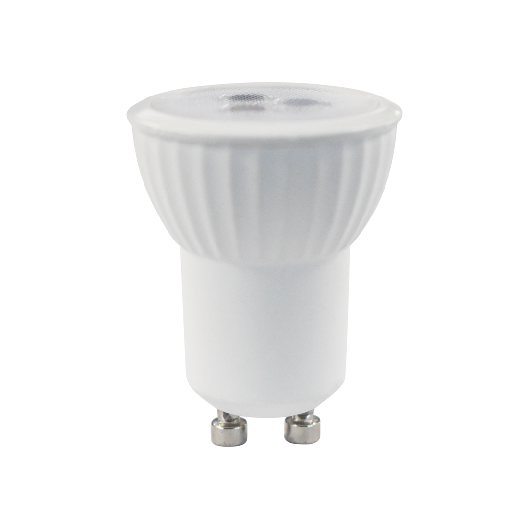 Bec mini GU10 3W 3000K 200lm, Becuri GU10 LED - Bec halogen soclu GU10 - dulie bec GU10⭐ modele becuri economice si halogen.✅Clasa eficienta energetica❗ ➽ www.evalight.ro. Alege temperatura de culoare potrivita a becurilor functie de tipul de iluminare: cu lumina calda, rece, naturala sau neutra. 
Becuri cu soclu (dulie) de tip GU10 cu LED dimabile cu lumina calda (3000K), lumina rece alba (6500K) si lumina neutra (4000K), lumina naturala, proiectoare si reflectoare cu spot-uri reglabile cu flux luminos directionabil, aplicate si incastrate pe tavan fals rigips (plafon), perete, lumeni, bec LED ECO echivalent 35W / 50W / 100W (Watt) tensinea curentului electric este de 12V fata de 220V (Volti), durata mare de viata, becuri cu lumina puternica (luminozitate mare), ce consumă mai putina energie electrica, rezistente la caldura si la apa, cu garantie cel mai bun pret❗ a