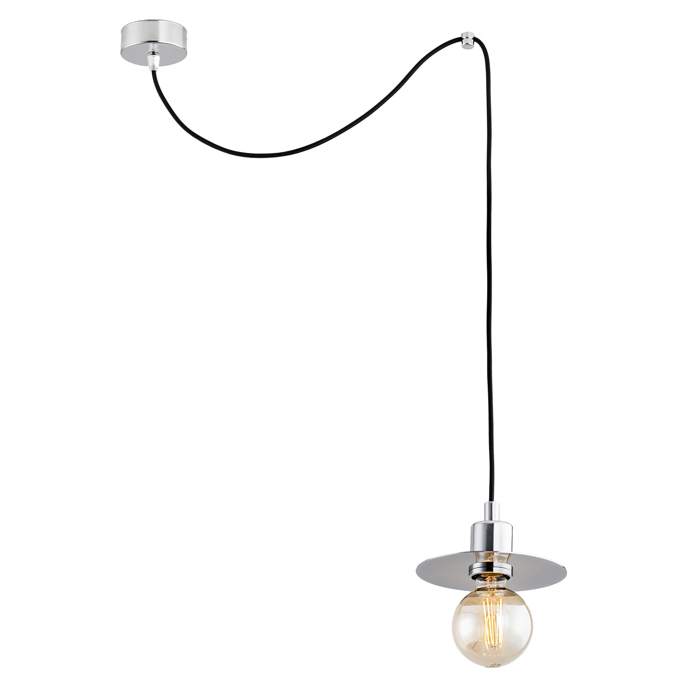 Pendul metalic stil industrial CORSO crom, Candelabre si Lustre moderne elegante⭐ modele clasice de lux pentru living, bucatarie si dormitor.✅ DeSiGn actual Top 2020!❤️Promotii lampi❗ ➽ www.evalight.ro. Oferte corpuri de iluminat suspendate pt camere de interior (înalte), suspensii (lungi) de tip lustre si candelabre, pendule decorative stil modern, clasic, rustic, baroc, scandinav, retro sau vintage, aplicate pe perete sau de tavan, cu cristale, abajur din material textil, lemn, metal, sticla, bec Edison sau LED, ieftine de calitate deosebita la cel mai bun pret. a