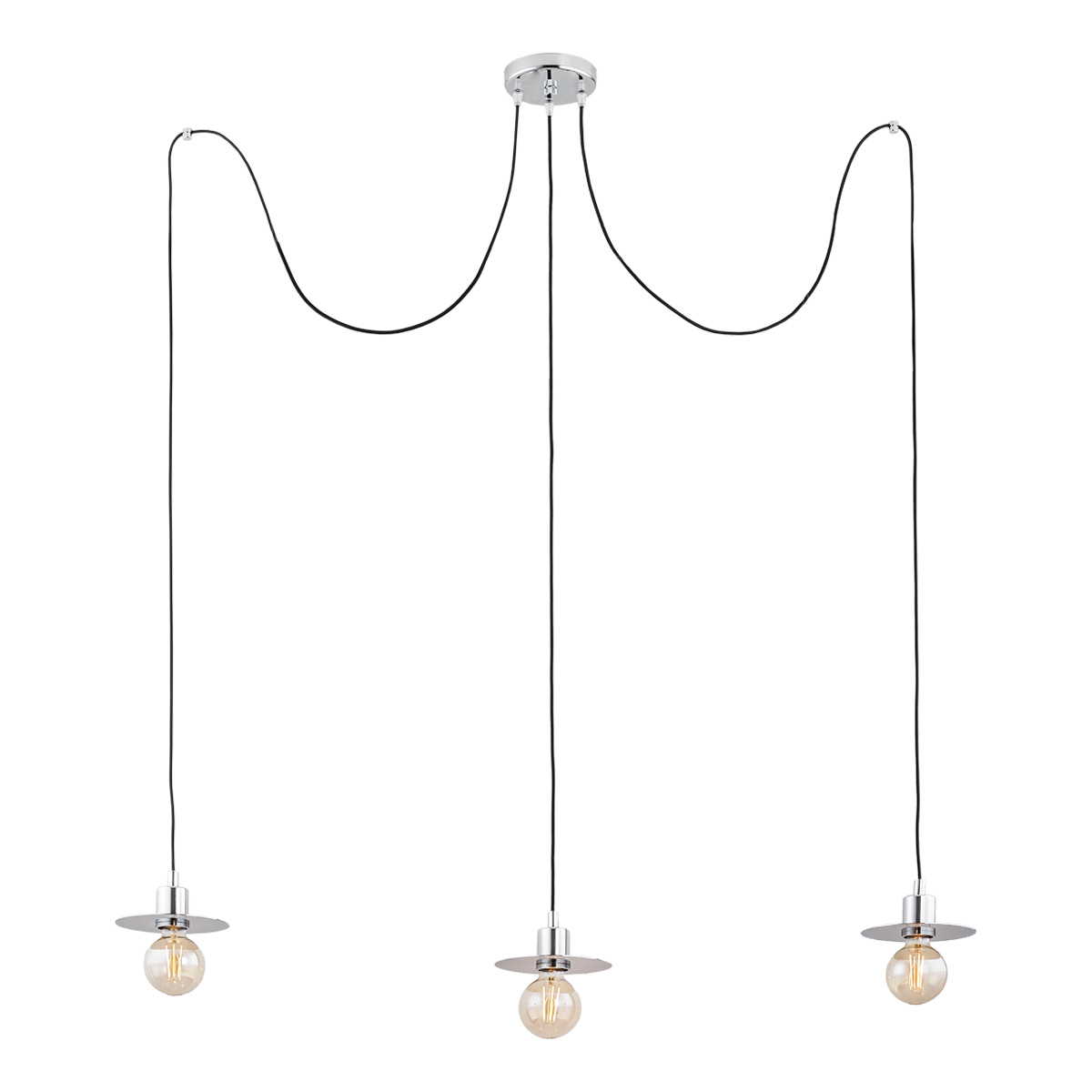 Lustra cu Pendule metalice stil industrial CORSO 3 crom, NOU❗ Lustre VINTAGE, RETRO, INDUSTRIA Style⭐cele mai iubite❤️ corpuri de iluminat decorative moderne.✅Design antichizat unic!❤️Promotii lampi❗ ➽ www.evalight.ro. Alege candelabre elegante de lux pentru camere interior (bucatarie, dormitor si living) decorate in stil vintage sau retro, modele de calitate deosebita la cel mai bun pret. a