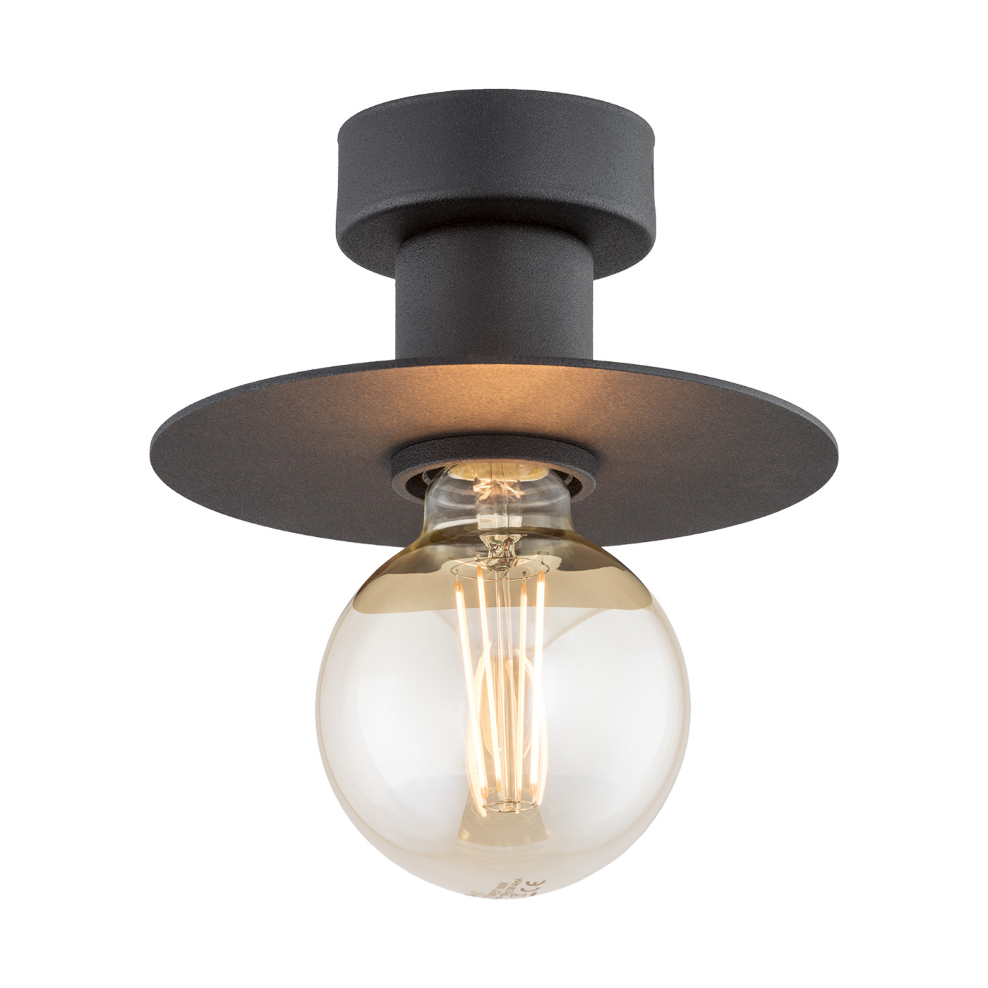 Plafoniera metalica stil industrial CORSO negru, Corpuri de iluminat Vintage, Industria Style⭐ lustre retro elegante pentru bucatarie, dormitor living.✅Lampi Design decorativ modern!❤️Promotii❗ ➽ www.evalight.ro. Oferte la corpuri de iluminat suspendate de tip suspensii pentru camere interior, decorate in stil antichizat retro sau vintage, abajur material textil, lemn, metal, sticla, bec tip lumanare Edison sau LED, ieftine si de lux, calitate deosebita la cel mai bun pret. a