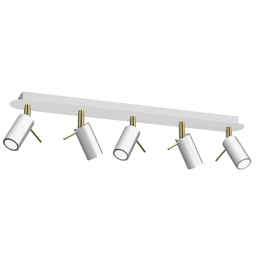 Lustra cu 5 spoturi mini GU10 directionabile design modern PRESTON GOLD alb, auriu, Lustre cu spoturi, LED⭐ modele moderne corpuri de iluminat tip spoturi aplicate pe tavan sau perete.✅Design decorativ 2022!❤️Promotii lampi❗ ➽ www.evalight.ro. Alege lustre de iluminat interior tip plafoniere si aplice cu 5 sau 6 spoturi pe bara cu lumina LED si directie reglabila pentru living, dormitor, bucatarie, baie, hol, camera copii, calitate de lux la cel mai bun pret. a