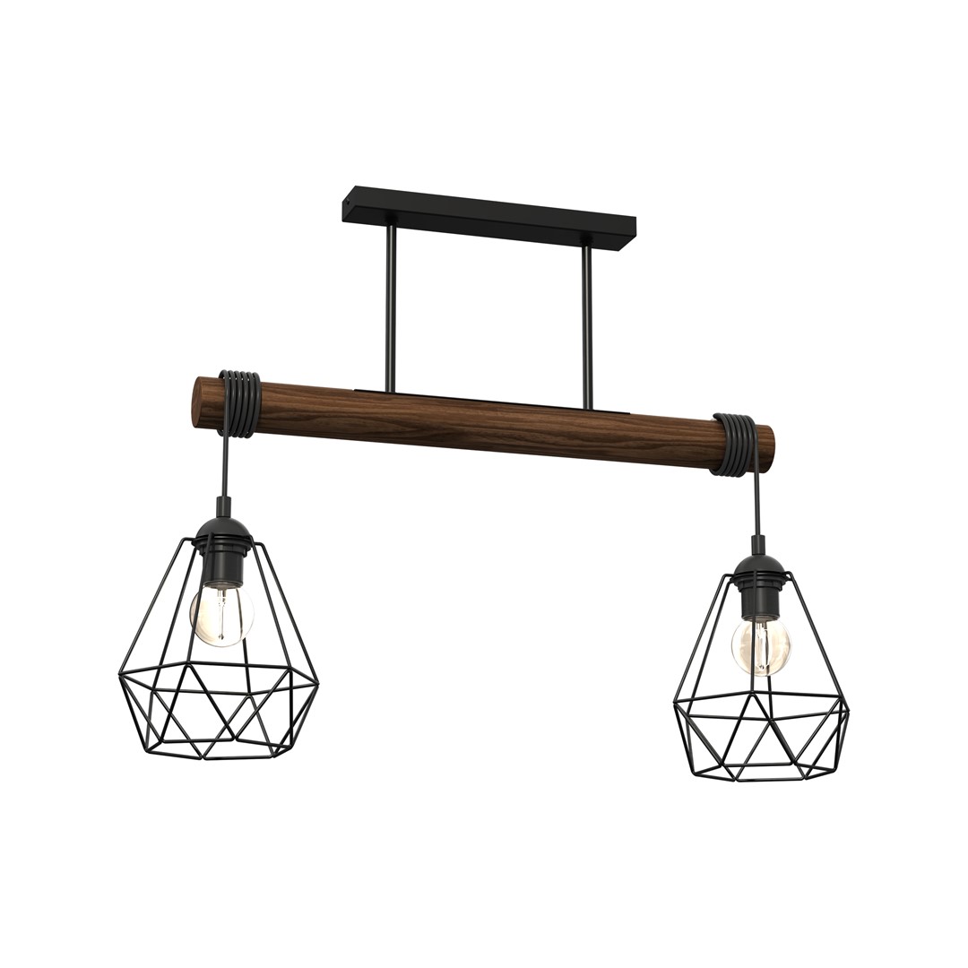 Lustra suspendata cu 2 pendule design industrial ACERO negru, maro MLG-MLP7887, Pendule / Lustre suspendate moderne, LED⭐ modele elegante pentru bucatarie, living dormitor.✅DeSiGn decorativ unic!❤️Promotii lampi❗ ➽www.evalight.ro. Alege corpuri de iluminat suspendate pt interior stil modern, suspensii de tip pendule cu cristale, abajur material textil, lemn, metal, sticla, bec tip lumanare Edison sau LED, ieftine si de lux, calitate deosebita la cel mai bun pret. a