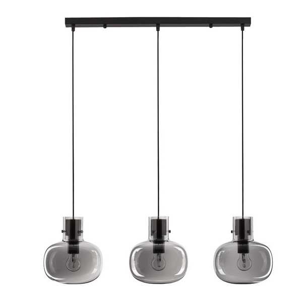 Lustra cu 3 pendule design modern CINZIA fumuriu, Pendule / Lustre suspendate moderne, LED⭐ modele elegante pentru bucatarie, living dormitor.✅DeSiGn decorativ unic!❤️Promotii lampi❗ ➽www.evalight.ro. Alege corpuri de iluminat suspendate pt interior stil modern, suspensii de tip pendule cu cristale, abajur material textil, lemn, metal, sticla, bec tip lumanare Edison sau LED, ieftine si de lux, calitate deosebita la cel mai bun pret. a