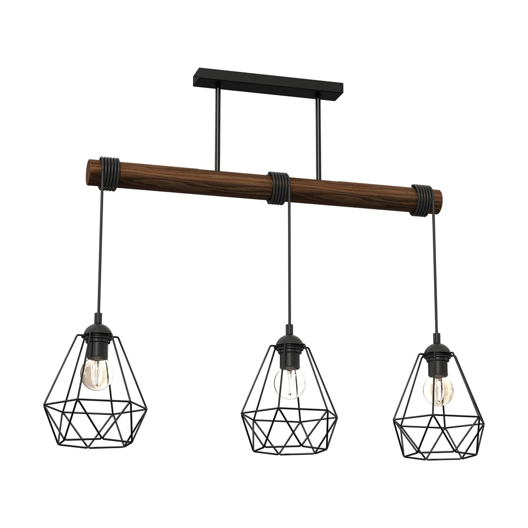 Lustra suspendata cu 3 pendule design industrial ACERO negru, maro MLG-MLP7888, Pendule / Lustre suspendate moderne, LED⭐ modele elegante pentru bucatarie, living dormitor.✅DeSiGn decorativ unic!❤️Promotii lampi❗ ➽www.evalight.ro. Alege corpuri de iluminat suspendate pt interior stil modern, suspensii de tip pendule cu cristale, abajur material textil, lemn, metal, sticla, bec tip lumanare Edison sau LED, ieftine si de lux, calitate deosebita la cel mai bun pret. a