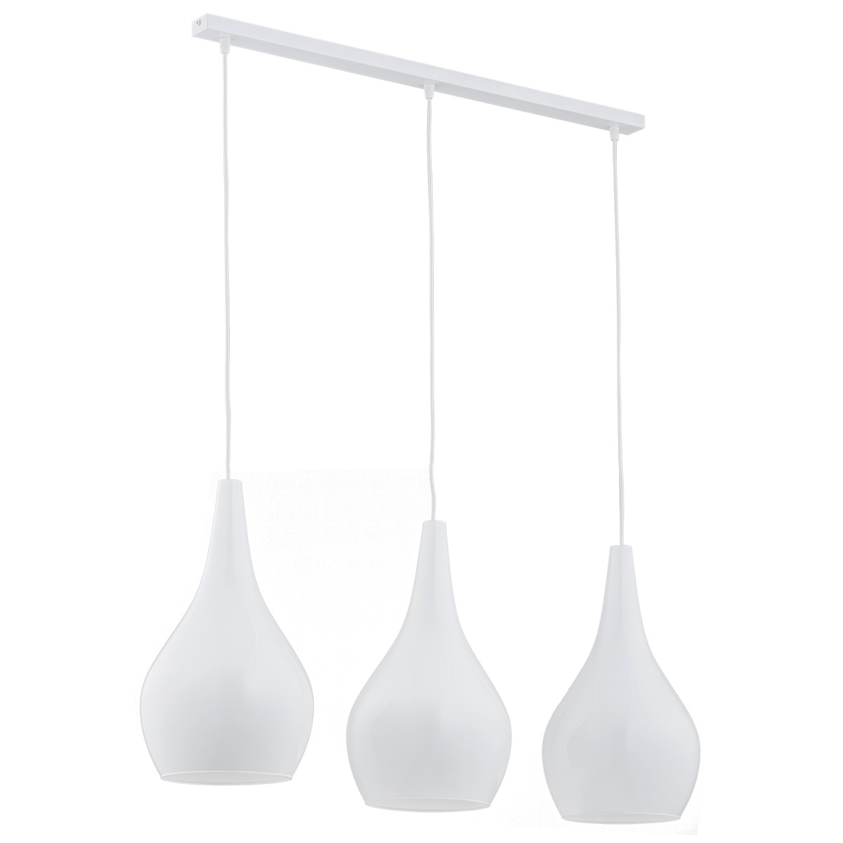 Lustra cu 3 Pendule sticla design decorativ SANTANA alba opal, Pendule / Lustre suspendate moderne, LED⭐ modele elegante pentru bucatarie, living dormitor.✅DeSiGn decorativ unic!❤️Promotii lampi❗ ➽www.evalight.ro. Alege corpuri de iluminat suspendate pt interior stil modern, suspensii de tip pendule cu cristale, abajur material textil, lemn, metal, sticla, bec tip lumanare Edison sau LED, ieftine si de lux, calitate deosebita la cel mai bun pret. a