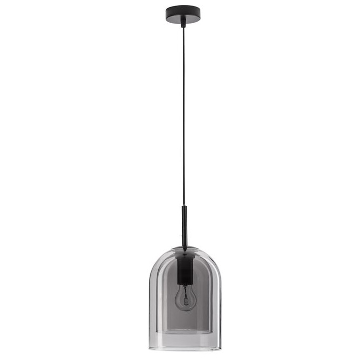 Lustra, Pendul modern Velor fumuriu 18cm, Pendule / Lustre suspendate moderne, LED⭐ modele elegante pentru bucatarie, living dormitor.✅DeSiGn decorativ unic!❤️Promotii lampi❗ ➽www.evalight.ro. Alege corpuri de iluminat suspendate pt interior stil modern, suspensii de tip pendule cu cristale, abajur material textil, lemn, metal, sticla, bec tip lumanare Edison sau LED, ieftine si de lux, calitate deosebita la cel mai bun pret. a