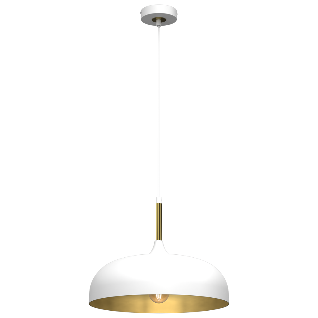 Pendul design modern LINCOLN 35cm, alb, auriu , Pendule / Lustre suspendate moderne, LED⭐ modele elegante pentru bucatarie, living dormitor.✅DeSiGn decorativ unic!❤️Promotii lampi❗ ➽www.evalight.ro. Alege corpuri de iluminat suspendate pt interior stil modern, suspensii de tip pendule cu cristale, abajur material textil, lemn, metal, sticla, bec tip lumanare Edison sau LED, ieftine si de lux, calitate deosebita la cel mai bun pret. a