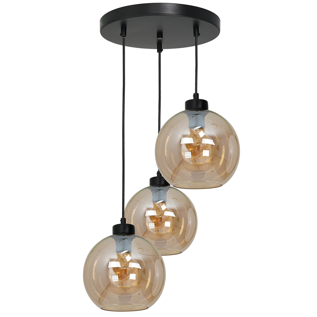 Lustra cu 3 pendule design modern SOFIA negru, Pendule / Lustre suspendate moderne, LED⭐ modele elegante pentru bucatarie, living dormitor.✅DeSiGn decorativ unic!❤️Promotii lampi❗ ➽www.evalight.ro. Alege corpuri de iluminat suspendate pt interior stil modern, suspensii de tip pendule cu cristale, abajur material textil, lemn, metal, sticla, bec tip lumanare Edison sau LED, ieftine si de lux, calitate deosebita la cel mai bun pret. a