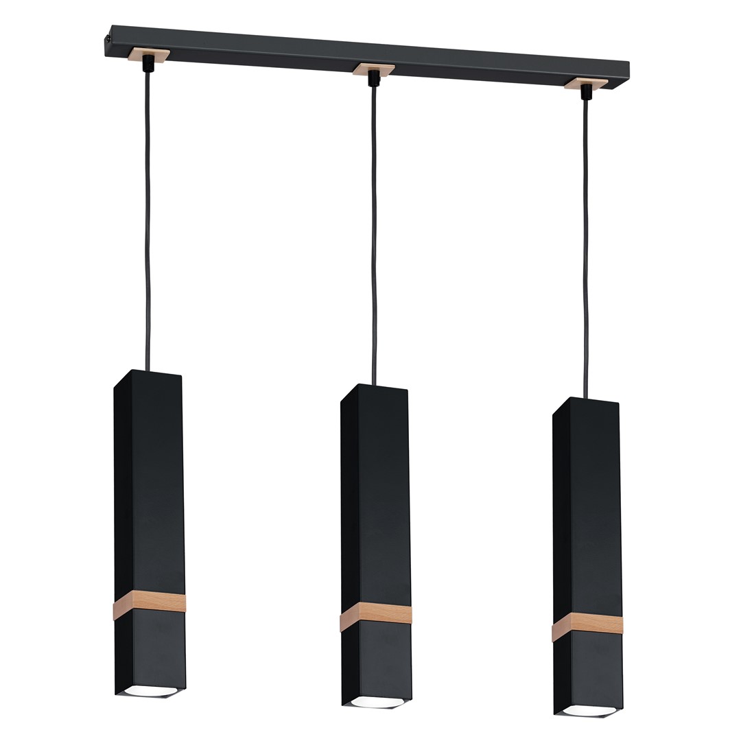 Lustra cu 3 pendule design modern VIDRA negru, Pendule / Lustre suspendate moderne, LED⭐ modele elegante pentru bucatarie, living dormitor.✅DeSiGn decorativ unic!❤️Promotii lampi❗ ➽www.evalight.ro. Alege corpuri de iluminat suspendate pt interior stil modern, suspensii de tip pendule cu cristale, abajur material textil, lemn, metal, sticla, bec tip lumanare Edison sau LED, ieftine si de lux, calitate deosebita la cel mai bun pret. a