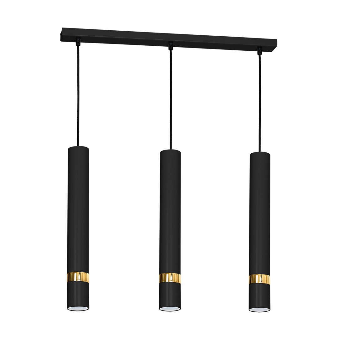 Lustra moderna cu 3 pendule Spot JOKER negru, auriu, Pendule / Lustre suspendate moderne, LED⭐ modele elegante pentru bucatarie, living dormitor.✅DeSiGn decorativ unic!❤️Promotii lampi❗ ➽www.evalight.ro. Alege corpuri de iluminat suspendate pt interior stil modern, suspensii de tip pendule cu cristale, abajur material textil, lemn, metal, sticla, bec tip lumanare Edison sau LED, ieftine si de lux, calitate deosebita la cel mai bun pret. a