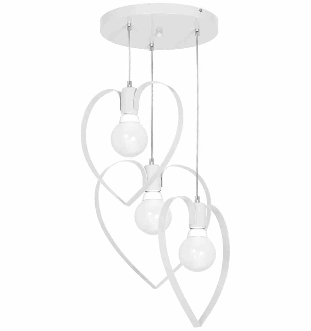 Lustra cu 3 pendule pentru camera copii / tinerete AMORE alb, Pendule / Lustre suspendate moderne, LED⭐ modele elegante pentru bucatarie, living dormitor.✅DeSiGn decorativ unic!❤️Promotii lampi❗ ➽www.evalight.ro. Alege corpuri de iluminat suspendate pt interior stil modern, suspensii de tip pendule cu cristale, abajur material textil, lemn, metal, sticla, bec tip lumanare Edison sau LED, ieftine si de lux, calitate deosebita la cel mai bun pret. a