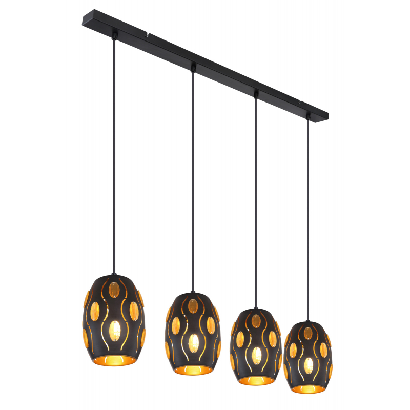 Lustra cu 4 pendule design modern decorativ NARRI negru, Pendule / Lustre suspendate moderne, LED⭐ modele elegante pentru bucatarie, living dormitor.✅DeSiGn decorativ unic!❤️Promotii lampi❗ ➽www.evalight.ro. Alege corpuri de iluminat suspendate pt interior stil modern, suspensii de tip pendule cu cristale, abajur material textil, lemn, metal, sticla, bec tip lumanare Edison sau LED, ieftine si de lux, calitate deosebita la cel mai bun pret. a