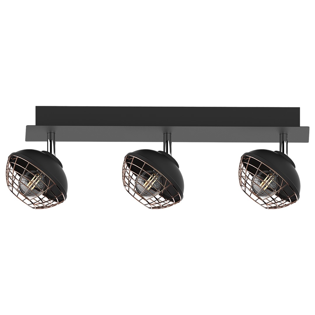 Lustra aplicata cu 3 spoturi directionabile design industrial LOGAN negru, Plafoniere cu spoturi, LED⭐ modele moderne corpuri de iluminat tip spoturi aplicate pe tavan sau perete.✅Design decorativ 2022!❤️Promotii lampi❗ ➽ www.evalight.ro. Alege lustre de iluminat interior tip plafoniere si aplice cu 3 spoturi pe bara cu lumina LED si directie reglabila pentru living, dormitor, bucatarie, baie, hol, camera copii, calitate de lux la cel mai bun pret. a