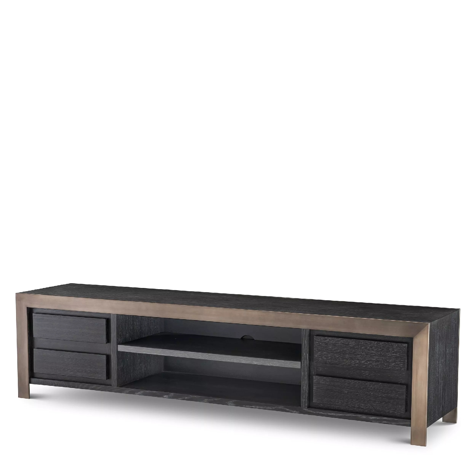 Comoda TV design LUX Talbot furnir gri carbune/ medium bronze, Dulapuri / Comode moderne⭐ modele elegante de lux mobila cu sertare, usi si rafturi pentru living, dormitor si hol.❤️Promotii dulapuri si comode TV❗ Alege comode lungi masute tip comode TV din lemn, metal, sticla, albe lucioase, cu picioare inalte metalice, oglinda: clasice in stil baroc, scandinave, minimalist, vintage retro, industrial, calitate deosebita la cel mai bun pret. a