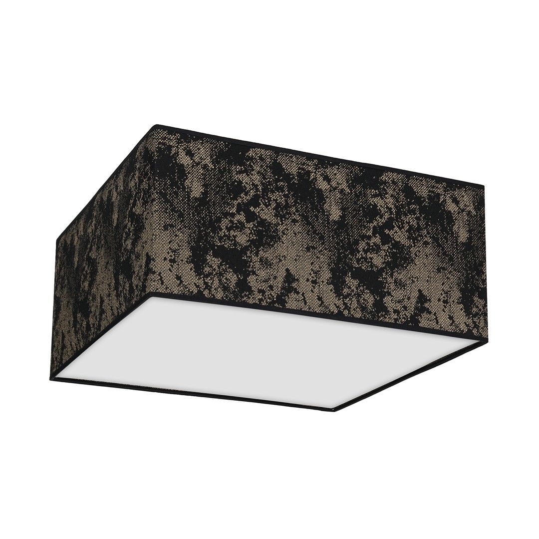 Plafoniera design modern SATINO negru, auriu, 40x40cm, Corpuri de iluminat interior, moderne⭐ modele lustre interior pentru living, dormitor, bucatarie, baie.✅DeSiGn decorativ de lux!❤️Promotii lampi❗ ➽www.evalight.ro. Alege Corpuri de iluminat interior elegante in stil modern, suspendate sau aplicate de tavan si perete, ieftine de calitate deosebita la cel mai bun pret.
 a