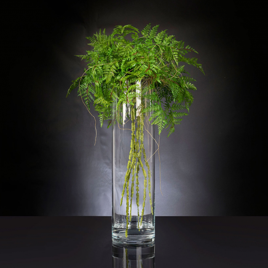 Aranjament floral mediu design LUX GREEN BALL TILL, Aranjamente florale de lux, plante decorative & flori artificiale in ghiveci⭐ modele design modern ornamental natural pentru decor casa❗ ➽ www.evalight.ro. a