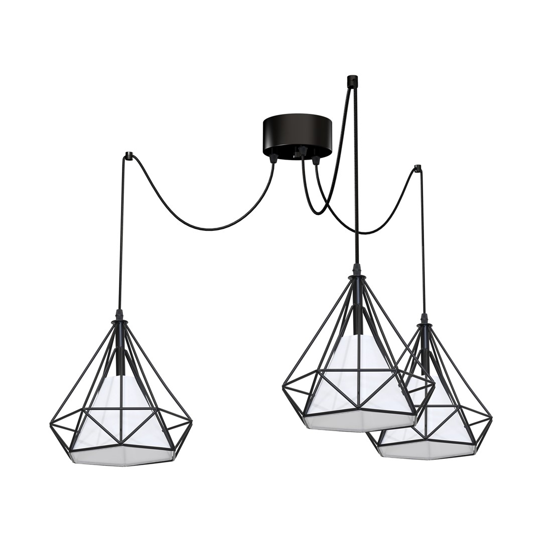 Lustra suspendata cu 3 pendule design modern TRIANGOLO negru, Pendule / Lustre suspendate moderne, LED⭐ modele elegante pentru bucatarie, living dormitor.✅DeSiGn decorativ unic!❤️Promotii lampi❗ ➽www.evalight.ro. Alege corpuri de iluminat suspendate pt interior stil modern, suspensii de tip pendule cu cristale, abajur material textil, lemn, metal, sticla, bec tip lumanare Edison sau LED, ieftine si de lux, calitate deosebita la cel mai bun pret. a