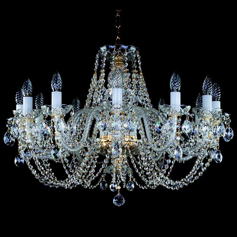 Candelabru cristal Bohemia 12 brate, diam.77cm ANDULA XII. S-A 280 CE, Lustre Cristal Bohemia⭐ modele deosebite de candelabre din cristal Bohemia autentic din Cehia.✅Design Baroc de lux Premium Top❗ ➽ www.evalight.ro. a