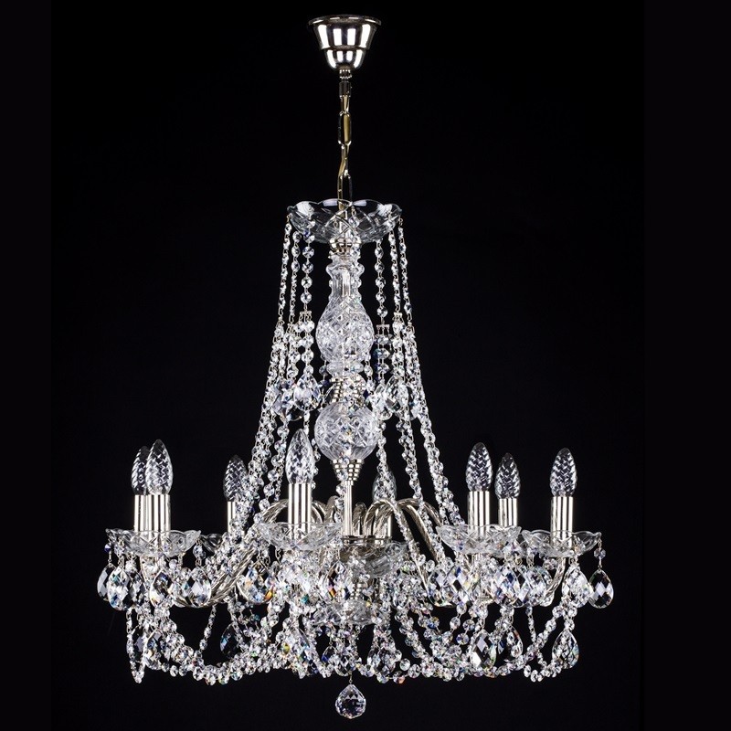 Candelabru cristal Bohemia 8 brate, diam.63cm Ariana VIII, Lustre Cristal Bohemia⭐ modele deosebite de candelabre din cristal Bohemia autentic din Cehia.✅Design Baroc de lux Premium Top❗ ➽ www.evalight.ro. a