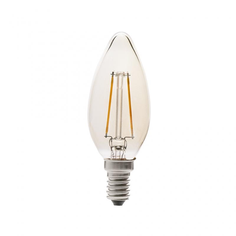 Bec E14 CANDLE FILAMENT LED AMBER 2W 2200K 17427, Becuri, LED⭐ modele becuri economice si puternice cu halogen, decorative vintage si clasice cu filament Edison style.✅Clasa eficienta energetica!❤️Promotii bec-uri❗ ➽ www.evalight.ro. Alege temperatura de culoare potrivita a becurilor functie de tipul de iluminat interior sau exterior: cu lumina calda, rece, naturala sau neutra. a